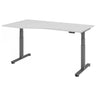 Bureau à réglage électrique de la hauteur XDSM 18 G en gris avec plateau incurvé de hjh OFFICE PRO