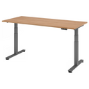 Bureau à hauteur réglable électriquement XDSM 19 G aspect noyer avec pieds gris de hjh OFFICE PRO