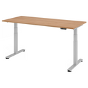 Bureau à hauteur réglable électriquement XDSM 19 S aspect noyer avec structure grise de hjh OFFICE PRO