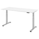 Bureau à réglage électrique de la hauteur XDSM 19 S en blanc avec plateau rectangulaire de hjh OFFICE PRO