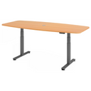 Bureau à hauteur réglable électriquement XDSM 22 G en hêtre avec pieds gris de hjh OFFICE PRO