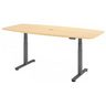 Bureau à hauteur réglable électriquement XDSM 22 G en érable avec pieds gris de hjh OFFICE PRO