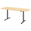 Bureau à hauteur réglable électriquement XDSM 22 G en érable avec pieds gris de hjh OFFICE PRO
