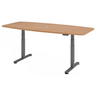Bureau à hauteur réglable électriquement XDSM 22 G en noyer avec pieds gris de hjh OFFICE PRO