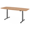 Bureau à hauteur réglable électriquement XDSM 22 G en noyer avec pieds gris de hjh OFFICE PRO