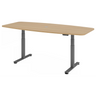 Bureau à hauteur réglable électriquement XDSM 22 G aspect chêne avec piètement gris de hjh OFFICE PRO