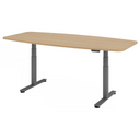 Bureau à hauteur réglable électriquement XDSM 22 G aspect chêne avec piètement gris de hjh OFFICE PRO