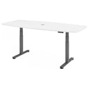 Bureau à réglage électrique de la hauteur XDSM 22 G en blanc avec pieds gris de hjh OFFICE PRO