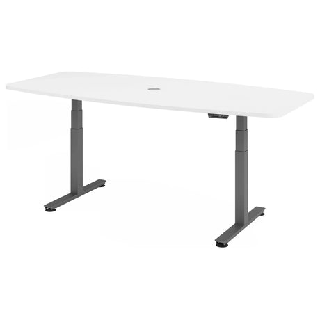 Bureau à réglage électrique de la hauteur XDSM 22 G en blanc avec pieds gris de hjh OFFICE PRO