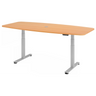 Bureau à hauteur réglable électriquement XDSM 22 S en hêtre avec structure argentée de hjh OFFICE PRO