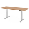 Bureau à hauteur réglable électriquement XDSM 22 S aspect noyer avec piètement argenté de hjh OFFICE PRO