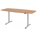 Bureau à hauteur réglable électriquement XDSM 22 S aspect noyer avec piètement argenté de hjh OFFICE PRO