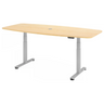 Bureau à hauteur réglable électriquement XDSM 22 S en érable avec structure argentée de hjh OFFICE PRO