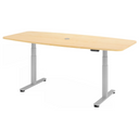 Bureau à hauteur réglable électriquement XDSM 22 S en érable avec structure argentée de hjh OFFICE PRO
