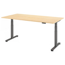 Bureau à hauteur réglable électriquement XDSM 2E G en érable avec structure grise de hjh OFFICE PRO
