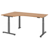 Bureau à hauteur réglable électriquement XDSM 82 G aspect noyer avec plateau en L de hjh OFFICE PRO