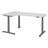 Bureau à hauteur réglable électriquement XDSM 82 G avec plateau gris en L de hjh OFFICE PRO