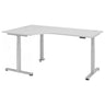 Bureau à hauteur réglable électriquement XDSM 82 S en gris avec plateau en L de hjh OFFICE PRO