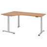 Bureau à hauteur réglable électriquement XDSM 82 S aspect noyer avec plateau en L de hjh OFFICE PRO