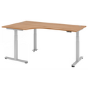 Bureau à hauteur réglable électriquement XDSM 82 S aspect noyer avec plateau en L de hjh OFFICE PRO