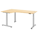 Bureau à hauteur réglable électriquement XDSM 82 S en érable avec plateau en L de hjh OFFICE PRO