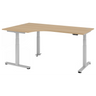 Bureau à hauteur réglable électriquement XDSM 82 S aspect chêne avec plateau en L de hjh OFFICE PRO