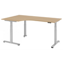 Bureau à hauteur réglable électriquement XDSM 82 S aspect chêne avec plateau en L de hjh OFFICE PRO
