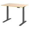 Bureau à hauteur réglable électriquement XMKA 12 G en érable avec piètement gris foncé de hjh OFFICE PRO