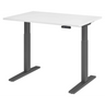 Bureau à hauteur réglable électriquement XMKA 12 G avec plateau blanc et structure sombre de hjh OFFICE PRO