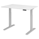 Bureau à hauteur réglable électriquement XMKA 12 S en blanc avec panneau de commande numérique de hjh OFFICE PRO