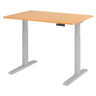 Bureau à hauteur réglable électriquement XMKA 12 S en hêtre avec structure gris clair de hjh OFFICE PRO