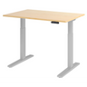 Bureau à hauteur réglable électriquement XMKA 12 S en érable avec structure argentée de hjh OFFICE PRO