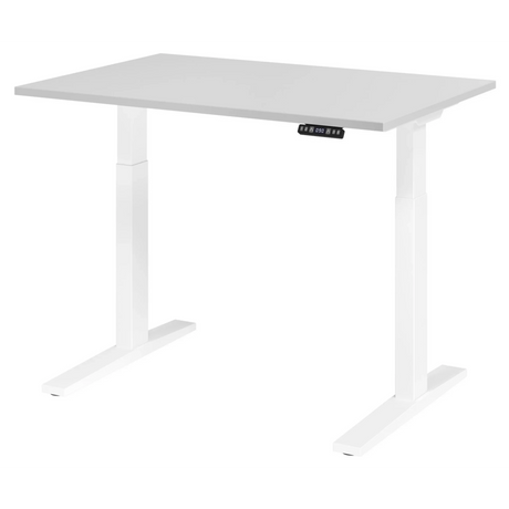 Bureau réglable en hauteur électriquement XMKA 12 W en blanc avec affichage numérique de hjh OFFICE PRO