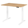 Bureau réglable en hauteur électriquement XMKA 12 W avec plateau en chêne rustique et piètement blanc de hjh OFFICE PRO