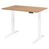 Bureau à hauteur réglable électriquement XMKA 12 W avec plateau en noyer et piètement blanc de hjh OFFICE PRO