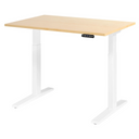 Bureau à hauteur réglable électriquement XMKA 12 W en érable avec structure blanche de hjh OFFICE PRO