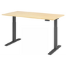 Bureau à hauteur réglable électriquement XMKA 16 G en érable avec structure noire de hjh OFFICE PRO