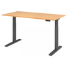 Bureau à hauteur réglable électriquement XMKA 16 G en hêtre avec structure noire de hjh OFFICE PRO