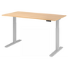 Bureau à hauteur réglable électriquement XMKA 16 S effet chêne avec piètement gris de hjh OFFICE PRO