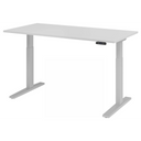 Bureau à hauteur réglable électriquement XMKA 16 S en gris avec panneau de commande numérique de hjh OFFICE PRO