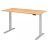 Bureau réglable en hauteur électriquement XMKA 16 S aspect hêtre avec structure argentée de hjh OFFICE PRO