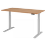 Bureau à hauteur réglable électriquement XMKA 16 S avec plateau en noyer et cadre gris de hjh OFFICE PRO