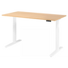 Bureau à hauteur réglable électriquement XMKA 16 W en chêne rustique avec piètement blanc de hjh OFFICE PRO