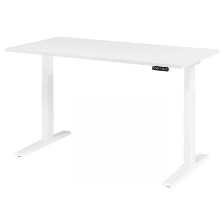 Bureau réglable en hauteur électriquement XMKA 16 W en blanc avec panneau de commande numérique de hjh OFFICE PRO
