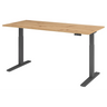 Bureau à hauteur réglable électriquement XMKA 19 G en chêne rustique avec piètement gris foncé de hjh OFFICE PRO