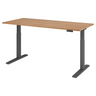 Bureau à hauteur réglable électriquement XMKA 19 G aspect noyer avec cadre sombre de hjh OFFICE PRO