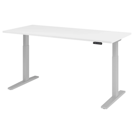 Bureau à hauteur réglable électriquement XMKA 19 S en blanc avec panneau de commande numérique de hjh OFFICE PRO