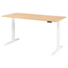 Bureau à hauteur réglable électriquement XMKA 19 W en chêne avec structure blanche de hjh OFFICE PRO