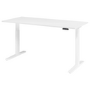 Bureau à hauteur réglable électriquement XMKA 19 W en blanc avec panneau de commande numérique de hjh OFFICE PRO