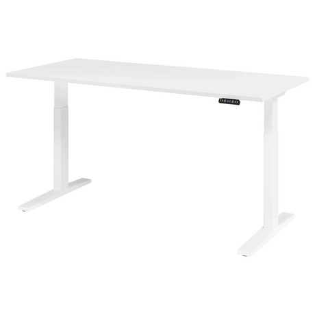Bureau à hauteur réglable électriquement XMKA 19 W en blanc avec panneau de commande numérique de hjh OFFICE PRO